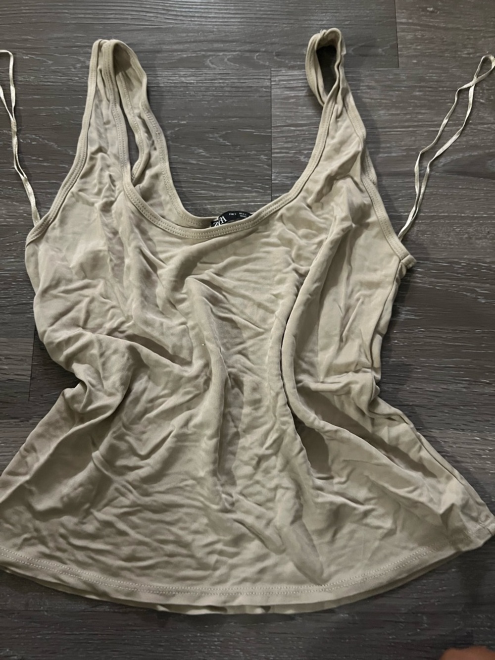 Zara Beige Scoop Neck Tank Top